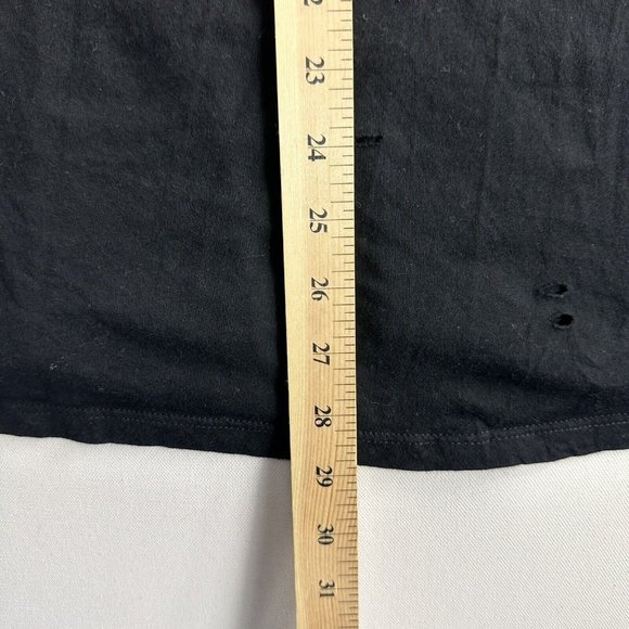 Torrid Shirt Women 3 Black Red Floral Graphic Destroyed Front Choker Neck Tee - Picture 6 of 9